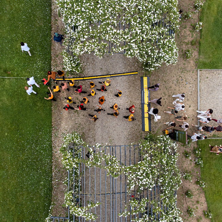 Ingresso nel Giardino delle Rose, veduta aerea. Foto di Michele D'Ottavio